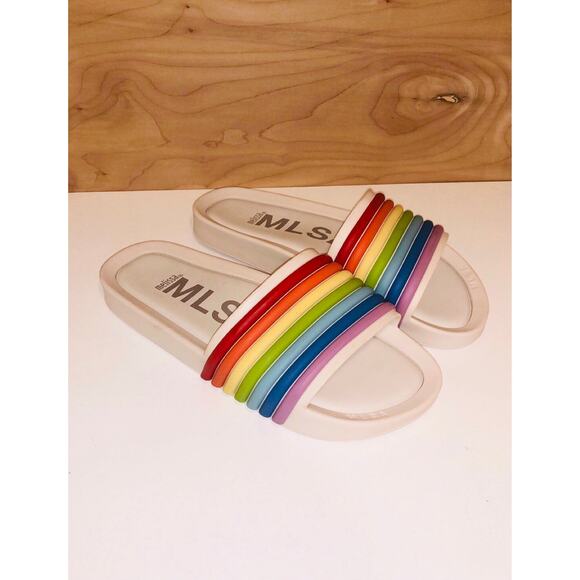 MLSA Melissa Rainbow Beach Slides NEW! Size 7, 38 EUR S102 - Picture 2 of 7